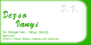 dezso vanyi business card