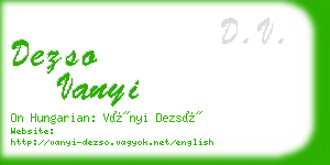 dezso vanyi business card